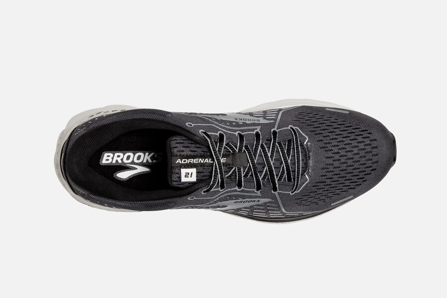 Adrenaline GTS 21 Road Brooks Running Shoes NZ Mens - Black/Grey - MARUTC-851